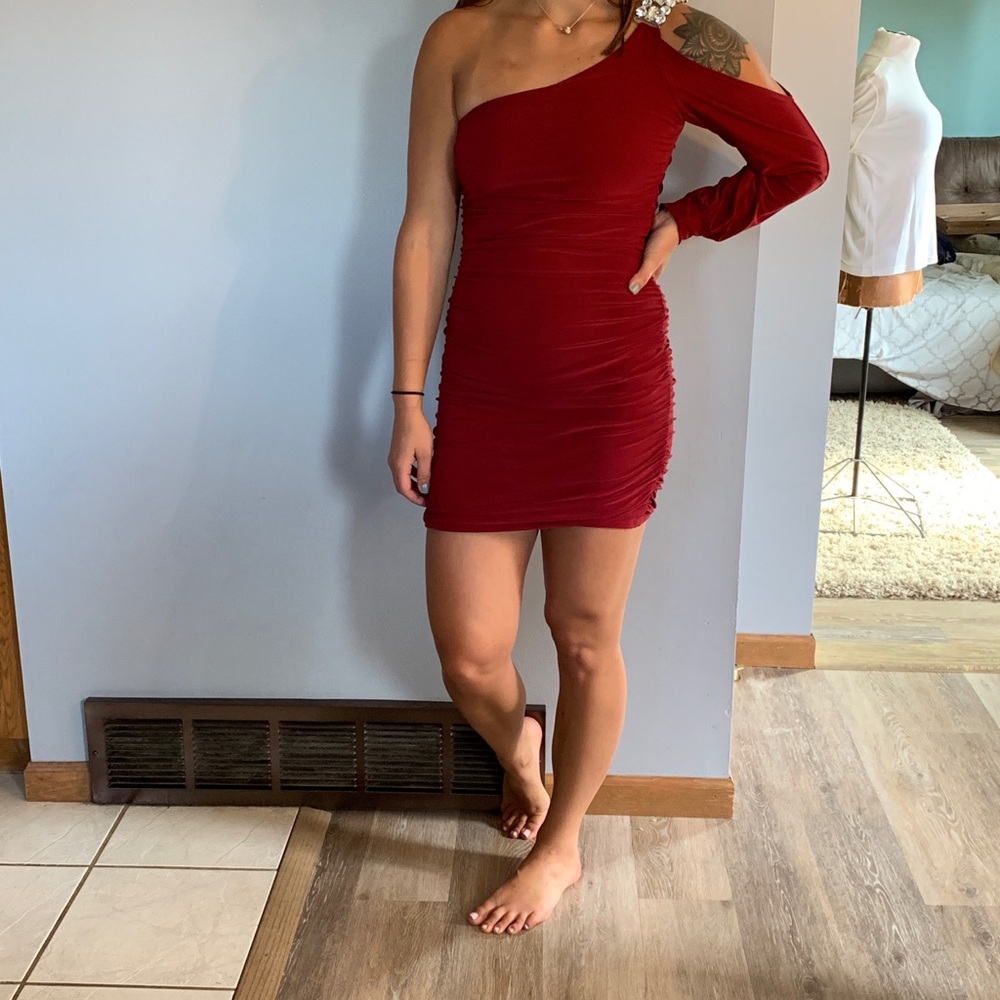 Off the Shoulder Red Homecoming dress